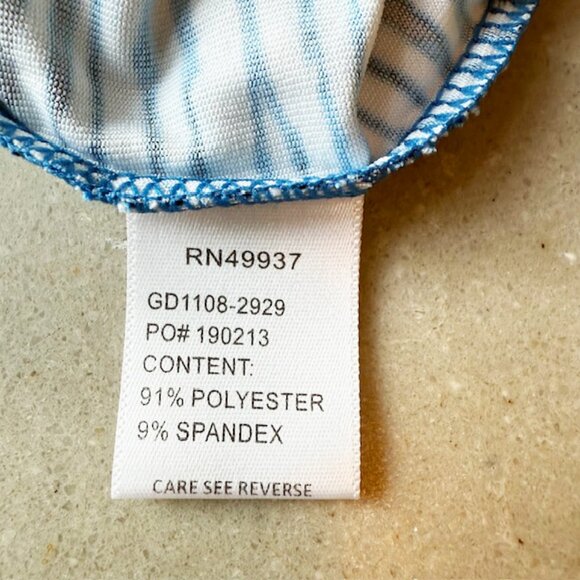 Tail Short-Sleeve Golf Top, Blue Stripe Print, Size XL - Picture 5 of 5